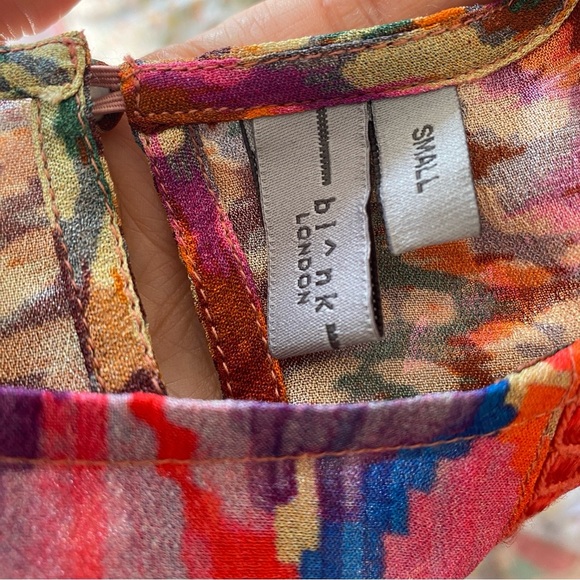 Anthropologie Bl-nk London Sz S Balloon Sleeves Miranda Peasant Top - Picture 6 of 6